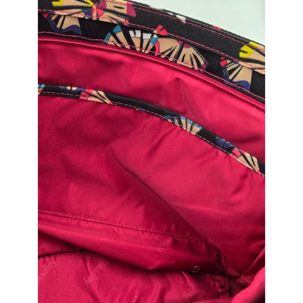 Vera Bradley Messenger Bag Black Pink Pencil Pattern Adjustable Strap Crossbody - Picture 7 of 7